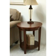 Contemporary Oval End Table with Low Shelf