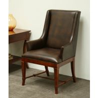 European Legacy Brown Leather Arm Chair