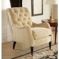 Blond Velvet Tufted Club Chair