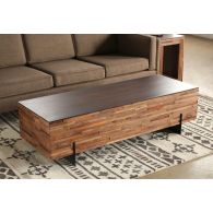 Recycled Wood Block Rectangular Coffee Table