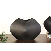 Large Pinched Bronze Abstract Vase - Cleared Decor