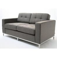 Gray Florence Knoll Style Loveseat