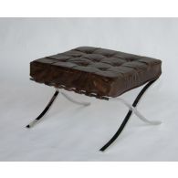 Cigar Leather Barcelona Style Ottoman