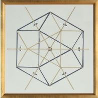 Navy and Gold Geo 2 26W x 26H