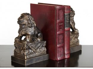 Pair of Bronze Foo Dog Bookends