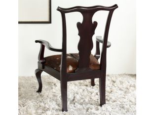 Oly Bobby Chair in Dark Brown with Goatskin Upholstery
