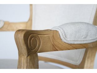 Natural Oak French Chair with Natural Cotton Upholstery