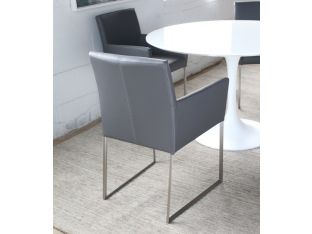 Gray Leatherette Arm Chair