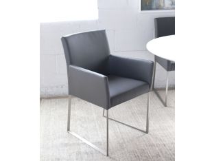 Gray Leatherette Arm Chair