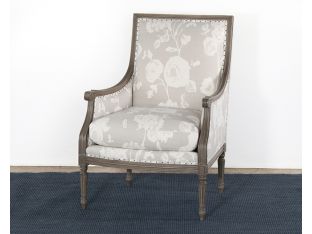 French Style Floral Print Linen Armchair  