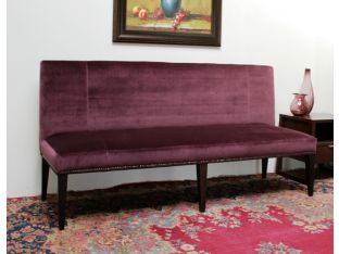 Grape Velvet Armless Loveseat/Bench