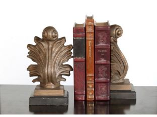 Pair of Bronze Acanthus Bookends