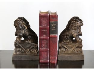 Pair of Bronze Foo Dog Bookends
