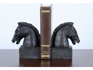 Pair of Bronze Iron Horsehead Bookends