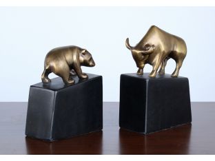 Set of Bull and Bear Bookends