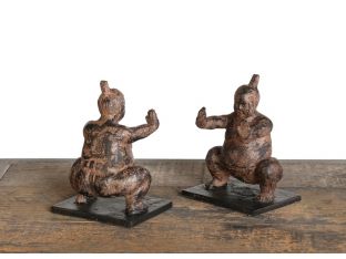 Pair of Bronze Sumo Bookends