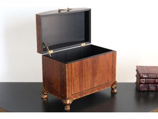 Wood Finish Footed Square Chest