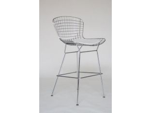 Bertoia Style Chrome Wire Bar Stool