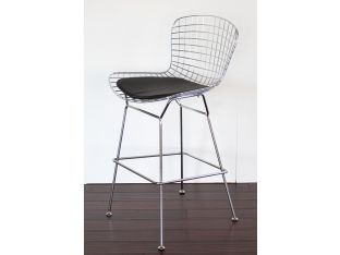 Bertoia Style Chrome Wire Bar Stool
