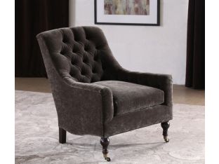 Mink Velvet Tufted Club Chair