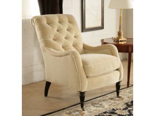 Blond Velvet Tufted Club Chair