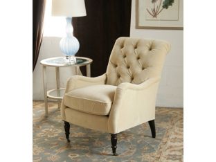 Blond Velvet Tufted Club Chair