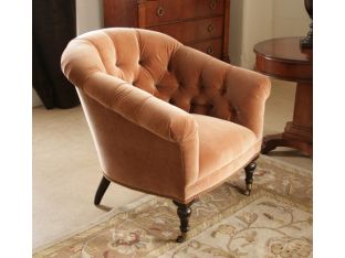 Spice Velvet Tufted Chair With Nailhead Trim