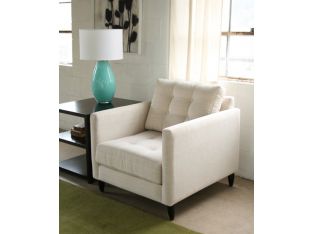 Tufted Vanilla James Chair with Walnut Legs