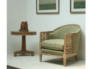 Light Olive Green Fretwork Club Chair