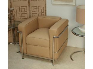 Tan Leather Corbusier Style Club Chair