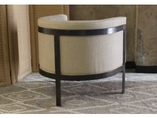 Barrel Back Club Chair with Linen Upholstery