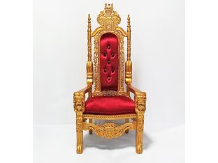 Red And Gold King David Throne W/Jeweled Buttons