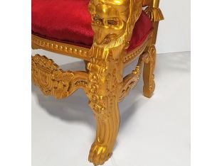 Red And Gold King David Throne W/Jeweled Buttons