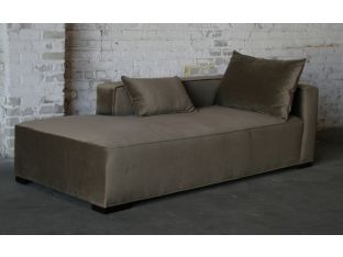 Contemporary Mushroom Velvet Chaise Lounge (Right Arm Facing)