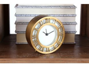 Antiqued Brass Roman Numeral Clock