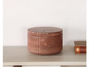 Minimalistic Round Sandstone Box w/ Lid - Cleared