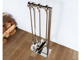 Nickel Finish Fire Tools - Cleared