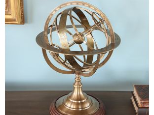  Large Etched Brass Armillary - Cleared
