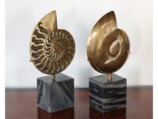 Brass Fossil Objects Set Of 2 - Cleared