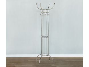 Simple Nickel Finish Coatrack - Cleared
