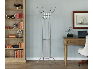 Simple Nickel Finish Coatrack - Cleared