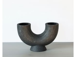 Matte Charcoal Crescent Sculpture - Cleared