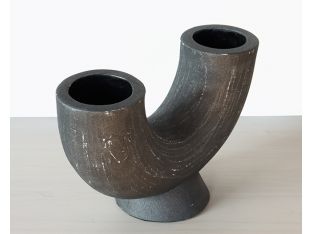 Matte Charcoal Crescent Sculpture - Cleared