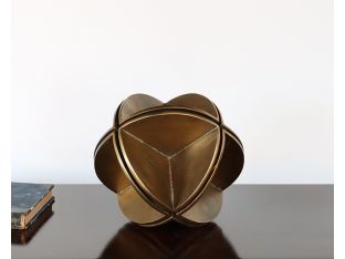 Antique Brass Quadrant Sphere Sculpture - Cleared