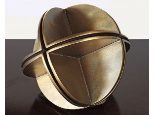 Antique Brass Quadrant Sphere Sculpture - Cleared