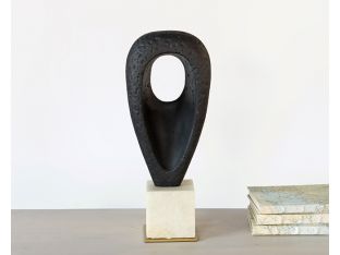 Abstract Elipse Sculpture With Cutout - Cleared