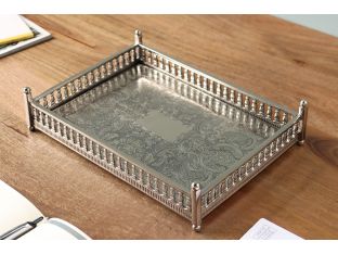 Embossed Nickel Gallery Edge Tray - Cleared