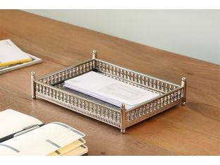 Embossed Nickel Gallery Edge Tray - Cleared