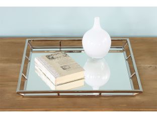 Square Nickel Mirrored Tray - Cleared