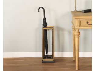 Brass Rectangular Umbrella Stand - Cleared